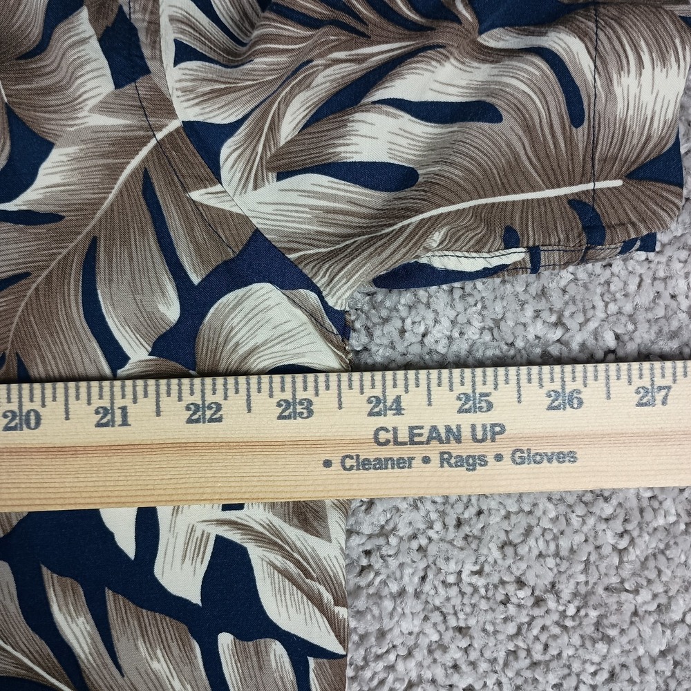 Vintage Island Shores Mens L 100% Rayon Blue Tan Tropical Pattern Hawaiian Shirt - Picture 9 of 10